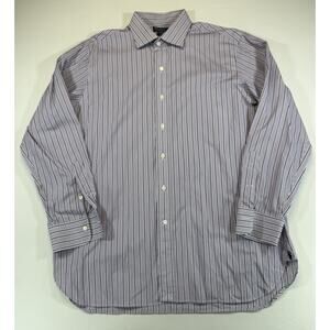 Polo Ralph Lauren Regent Custom Fit Dress Shirt Purple Stripe Mens 17 34
